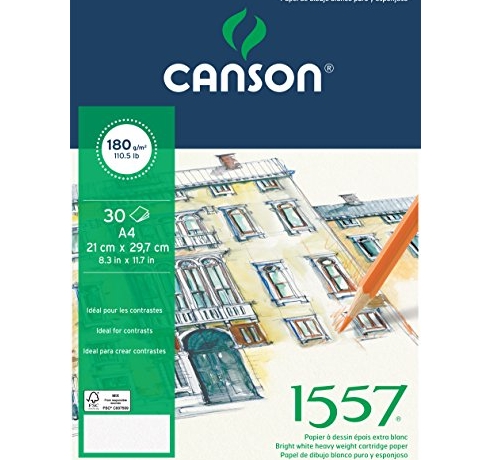 Блок паперу для малюнків та графіки «1557» (30 арк.), 180 g, A4, Canson 