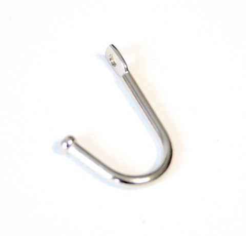 Крючек металлический для ключницы, цвет - серебро (F141)