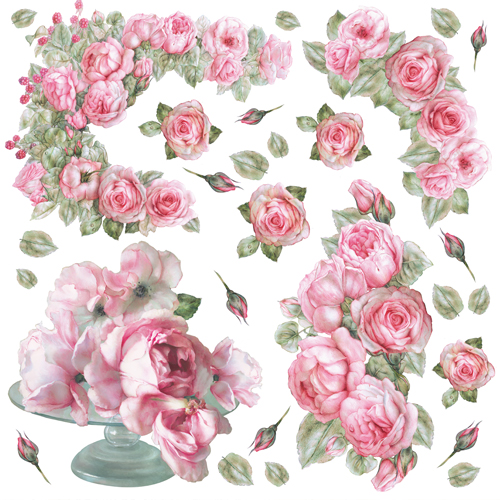 Рисовая бумага Stamperia «Бутоны розовых роз», 50*50 см