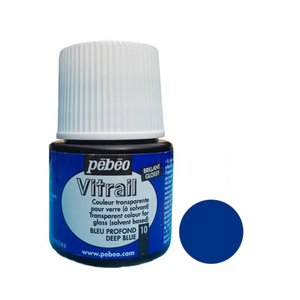 Вітражна фарба Vitrail Pebeo Синій темний №10, 45 ml 