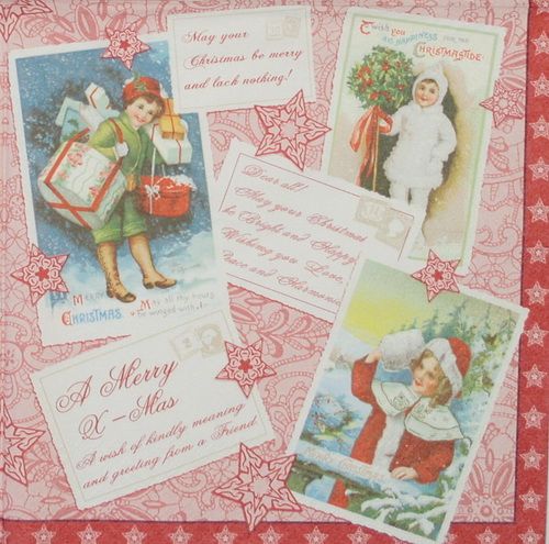 Салфетка Рождественские открытки