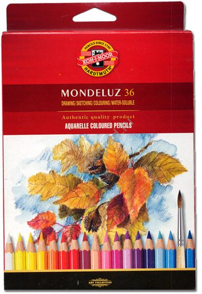 Набір аквареллю Mondeluz олівці. 36 шт. 