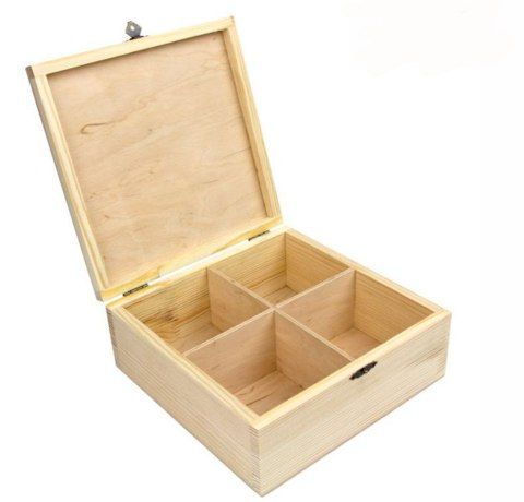 Скринька дерев'яна із замком, 4 секції, ROSA Talent, 20x20x8 см 