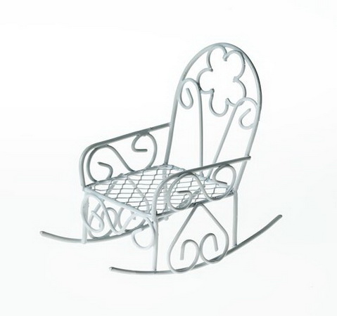 Металлическое декоративное кресло-качалка, 7,5*4,5*8 см.