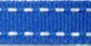 Лента репсовая Синяя с белой строчкой, 1 см/1 метр