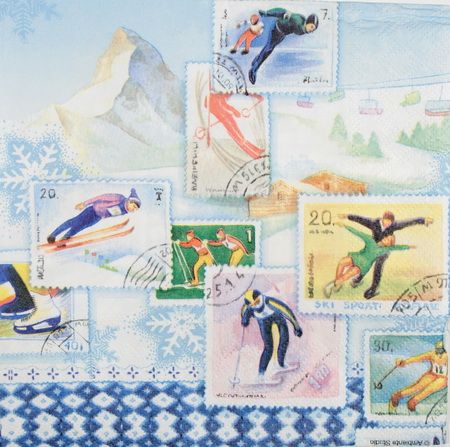 Салфетка Зимняя Олимпиада (марки)