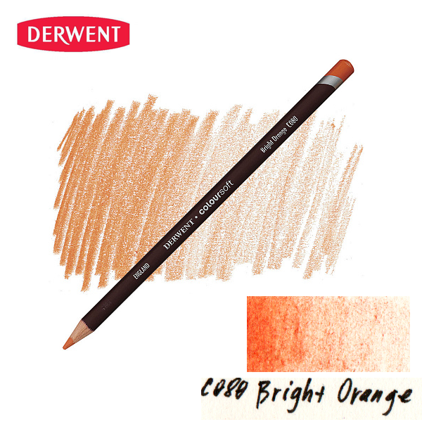 Карандаш цветной Derwent Coloursoft (C080) Ярко-оранжевый.