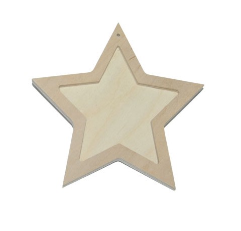 Панно-подвеска «Звезда», фанера (1см),15 см