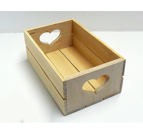 Деревянный ящик «Сердца», большой, №786,15х25 см