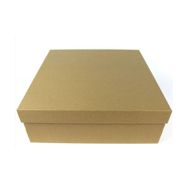 Подарункова картонна коробка, КРАФТ, 420х420х150 мм - фото 1