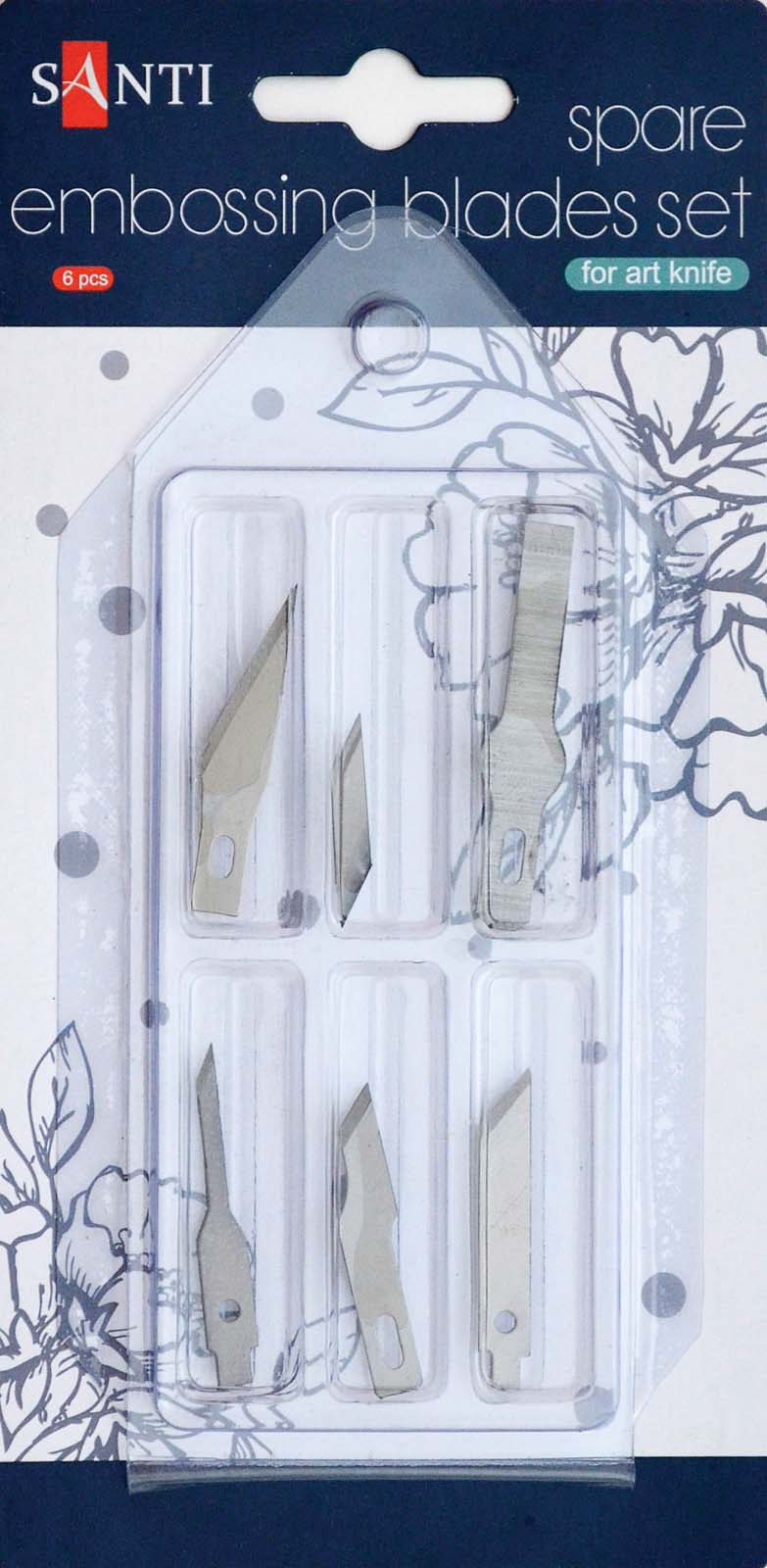Набор фигурных лезвий для макетного ножа, Santi, 6 шт./уп.
