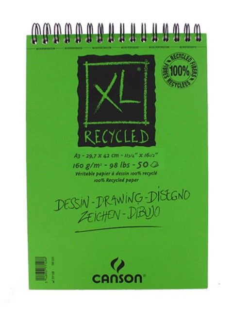 Альбом для рисования XL® Recycled (на спирали), 160 g, A3, 50 лист