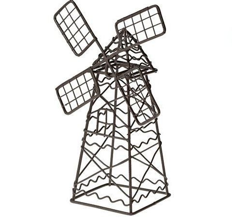 Металлическая ветряная мини-мельница, 5х9х14см