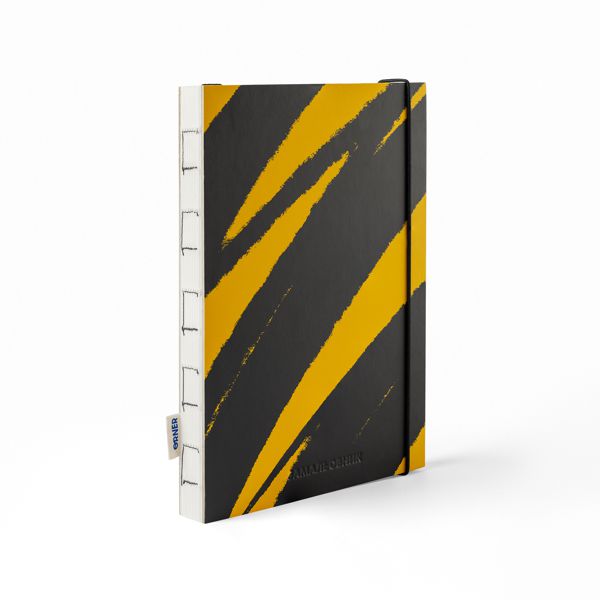 Скетчбук «Штрихи гуаші діагональні», жовто-чорний, Orner, А5, 150 г/м2, 120 л - фото 1