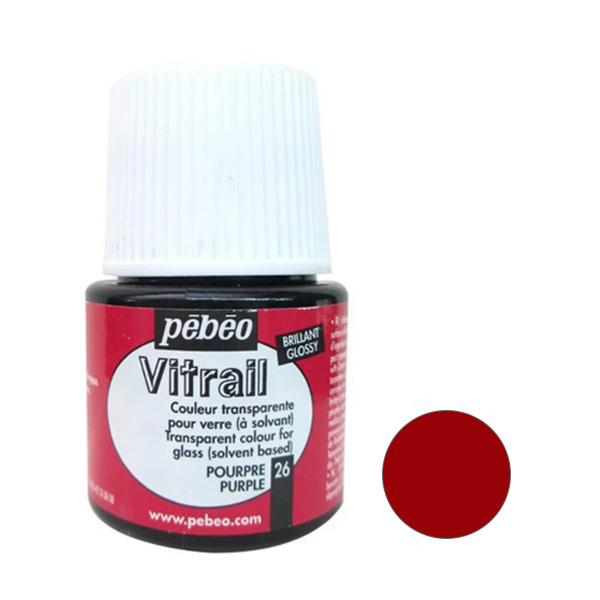 Вітражна фарба Vitrail Pebeo Пурпурний №26, 45 ml 