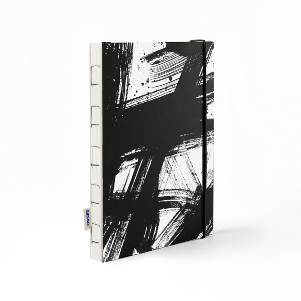 Скетчбук «Штрихи хаотические гуаши», черно-белый, Orner, А5, 150 г/м2, 120 л - фото 1