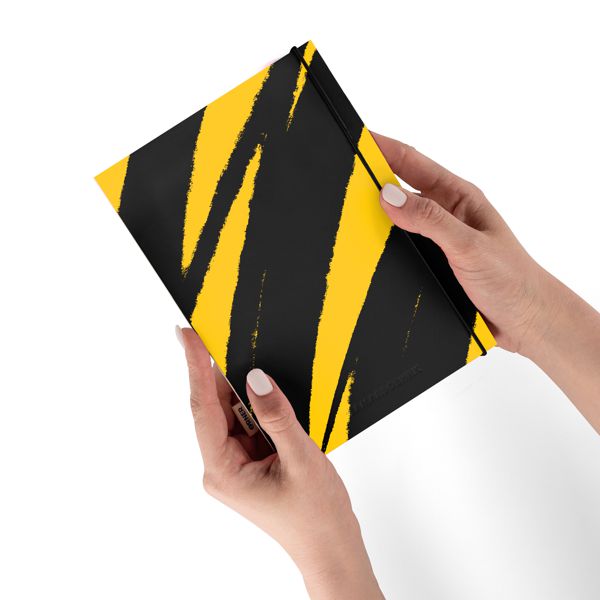Скетчбук «Штрихи гуаші діагональні», жовто-чорний, Orner, А5, 150 г/м2, 120 л - фото 2