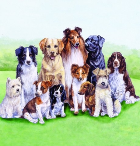 Салфетка Группа собак