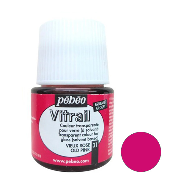 Вітражна фарба Vitrail Pebeo Старий рожевий №31, 45 ml 
