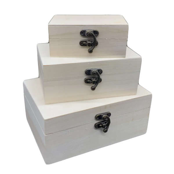Скринька дерев'яна для декупажу з фурнітурою, середня, 14,5х10х6 см  - фото 2