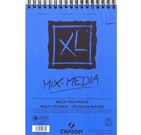 Альбом на спіралі XL Mix Media Medium Grain (15 арк.), 300 g, A5 Canson 