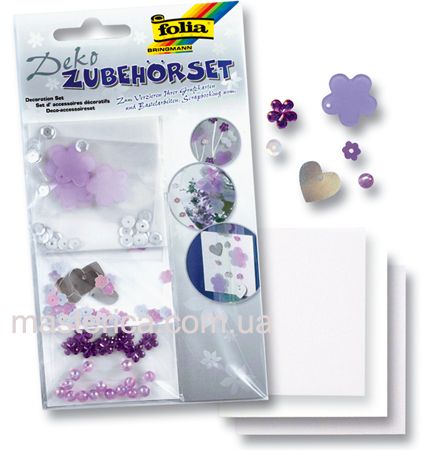 Набор декор-элементов «Фиолетовые цветы»