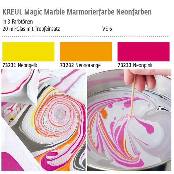 Фарби для марморування Magic Marble NEON Hobby Line, 20 ml ВИБРАТИ КОЛІР  - фото 2