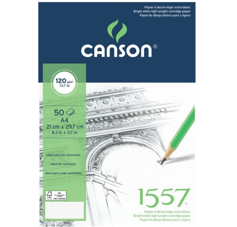 Блок бумаги для набросков и графики 1557 (50 л.), 120 g, A4, Canson