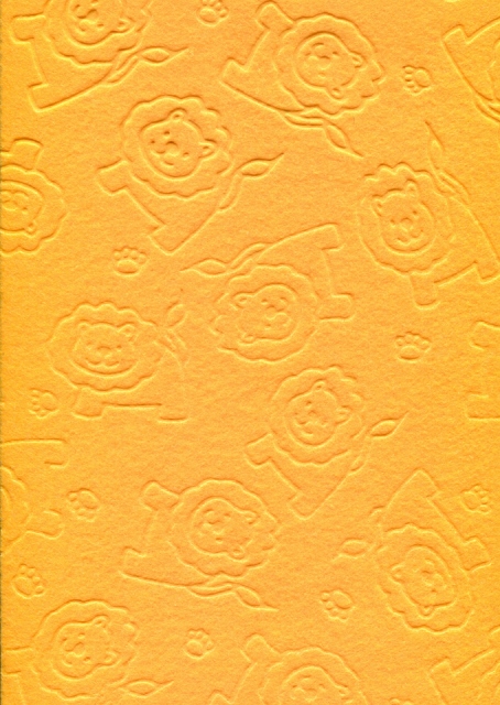 Фетр листовой (полиестр) эмбосинг 180 г/м2, 21,5х28 см. Желтый, Лев