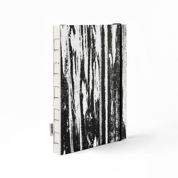 Скетчбук «Штрихи гуаши вертикальные», черно-белый, Orner, А5, 150 г/м2, 120 л - фото 1