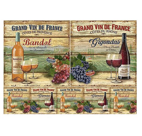 Декупажная карта «Grand Vin de France», А4, 55 г/м2, Decards