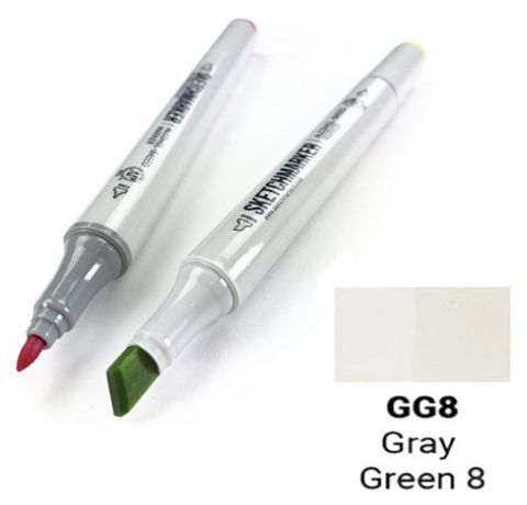 Маркер SKETCHMARKER, колір СЕРО-ЗЕЛЕНИЙ 8 (Gray Green 8) 2 пера: тонке та долото, SM-GG08 