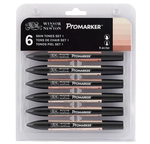 Набор двусторонних маркеров Promarker ТЕЛЕСНЫЕ  ОТТЕНКИ, 6 шт., Winsor&Newton