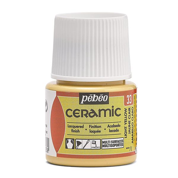 Фарби для скла та кераміки Pebeo «CERAMIC» Світло жовтий №33, 45 ml 