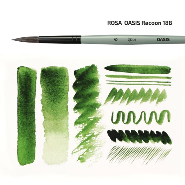 Кисть круглая ROSA OASIS 188 ворс енота, короткая ручка (размер на выбор) - фото 3