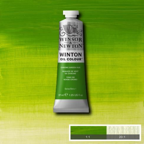 Олійна фарба Winton від Winsor & Newton, 37мл. Колір: CHROME GREEN HUE 