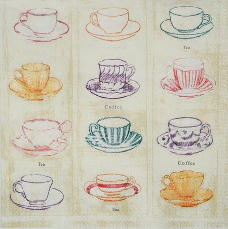Салфетка Разные чашечки