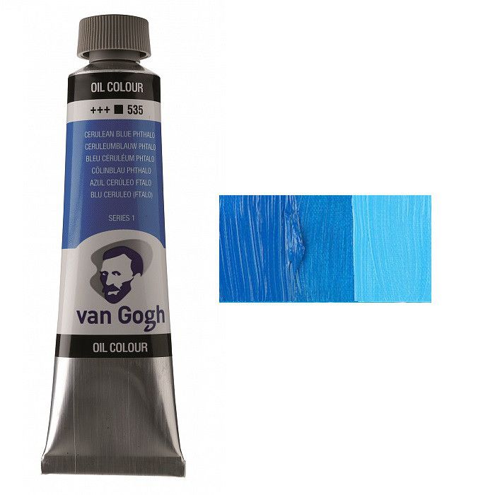 Масляная краска Van Gogh, ЦЕРУЛЕУМ ГОЛУБОЙ ФЦ (535), 40 мл. Royal Talens