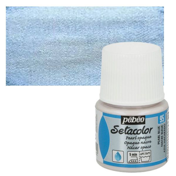 Краска акриловая для ткани Pebeo «Setacolor Pearl» 095 ПЕРЛАМУТРОВАЯ СИНЯЯ, 45 ml