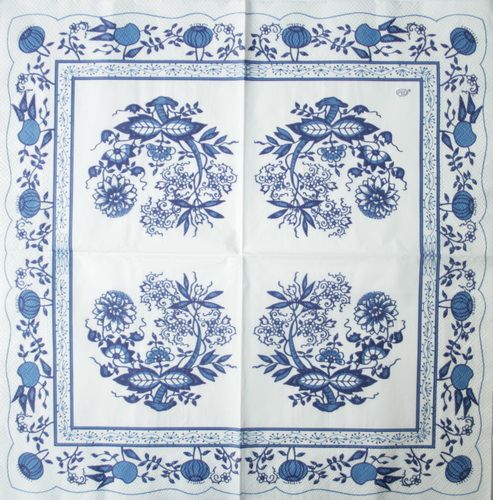 Салфетка Синие узоры и орнаменты