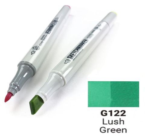 Маркер SKETCHMARKER, цвет СОЧНЫЙ ЗЕЛЁНЫЙ (Lush Green) 2 пера: тонкое и долото, SM-G122