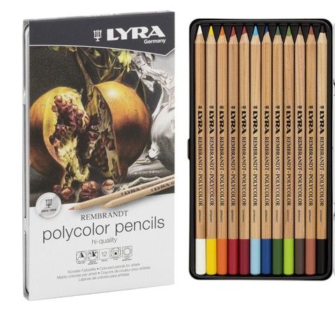 Набір художніх кольорових олівців LYRA Rembrandt, в мет. коробці, 12 шт 