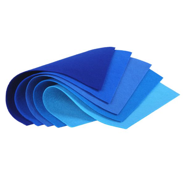 Набір Фетру SANTI м'якого відтінки синього 21*30см 5 аркушів - фото 2