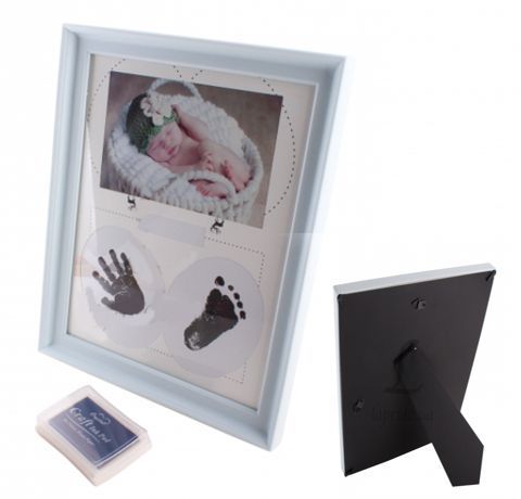 Рамка с чернильной подушечкой для отпечатков ладошки и ножки младенца
