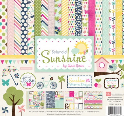 Набор бумаги Echo Park «Splendid Sunshine», 30х30см, 12л.+2л.ст