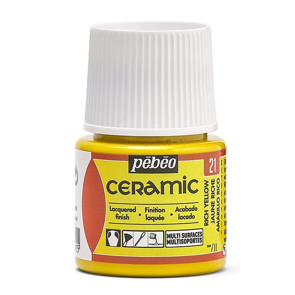 Краски для стекла и керамики Pebeo «CERAMIC» Желтый №21, 45 ml