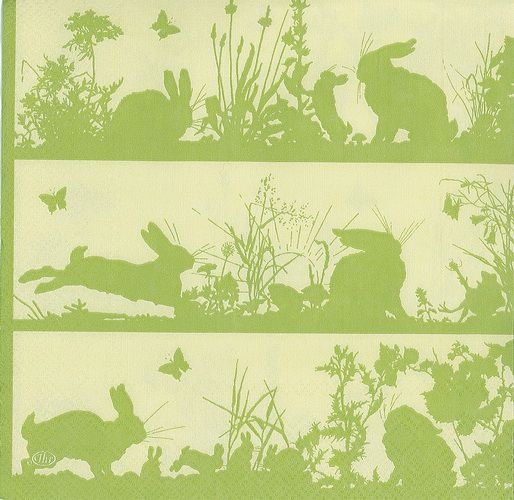 Салфетка Зелёные кролики