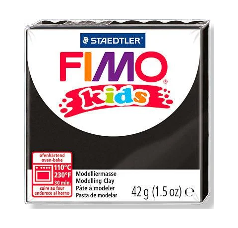 Полимерная глина FIMO Kids 42 гр. ЧЕРНАЯ