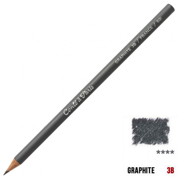 Олівець для екскізів Black lead pencil, Graphite Conte, 3B 