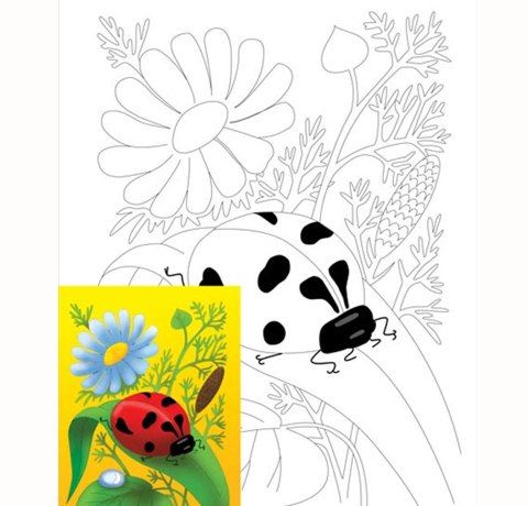 Холст на картоне с контуром «Мультфильм №21», 20х30см, хлопок, акрил, ROSA START